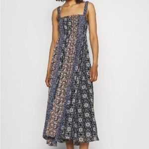 Free People Multicolor Patchwork Midi Dress